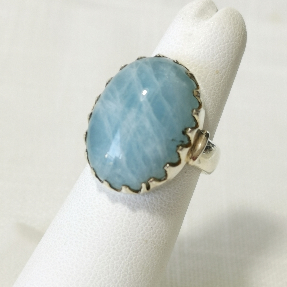 Aquamarine ring size 6 in Sterling Silver 🆕 - Picture 3 of 9